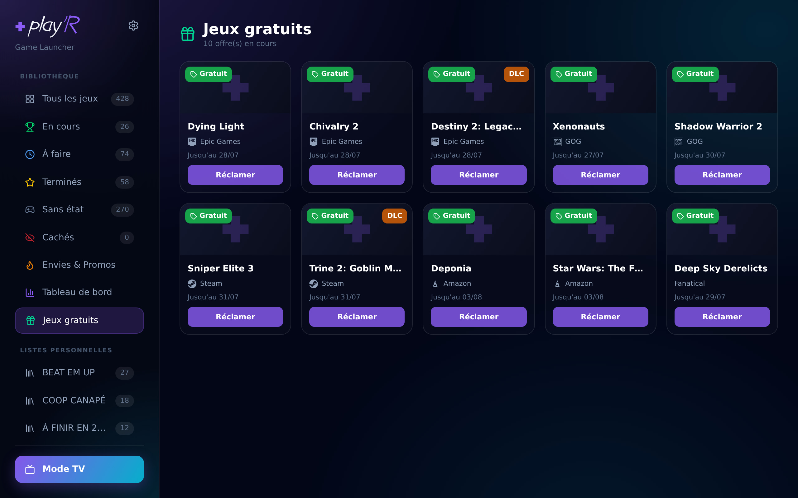 Die Ansicht Kostenlose Spiele in playR